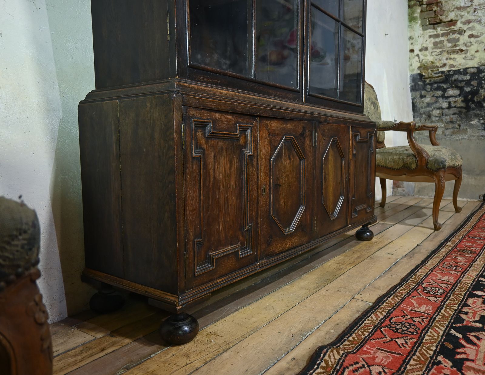 19th Century Glazed Bookcase Cabinet Manner Of Samuel Pepys photo Furniture