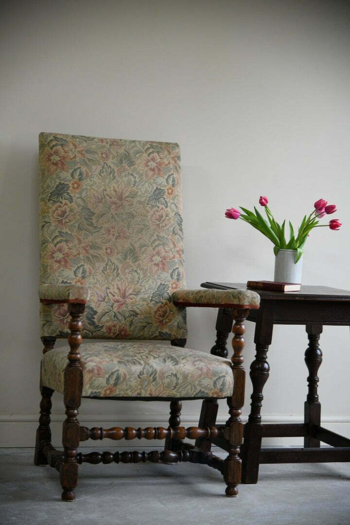 Early 20th Century Upholstered Carver Chair photo buy