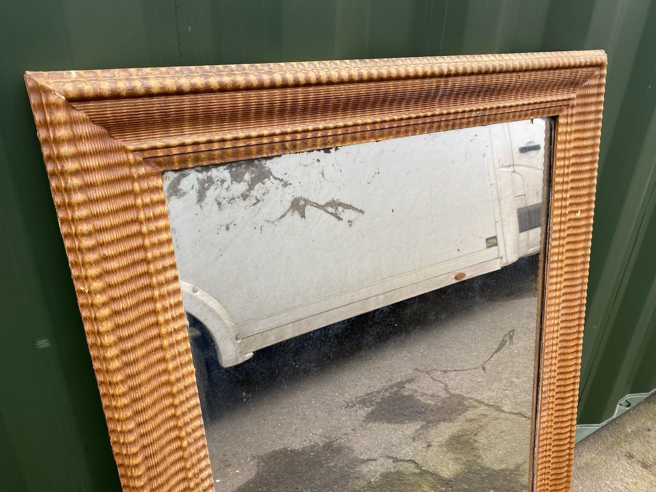 Lovely French Faux Bois Wall Mirror photo vintage