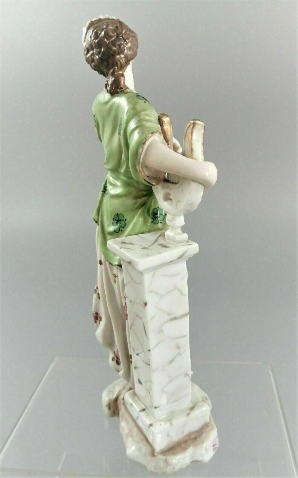 Antique Triebner Ens & Eckert , Volkstedt , Porcelain Figurine Of A Muse Holding photo vintage