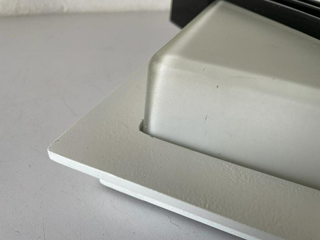 Rare Square Design Black Metal And Glass Pair Of Flush Mounts Or Sconces By Bega, 1960s, Germany photo vintage