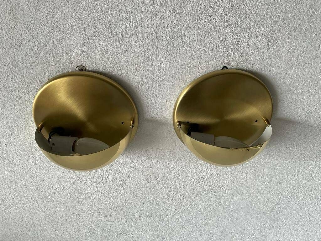 Brass Pair Of Sconces By Bankamp Leuchten, Arnsberg 1, 1970s, Germany photo vintage