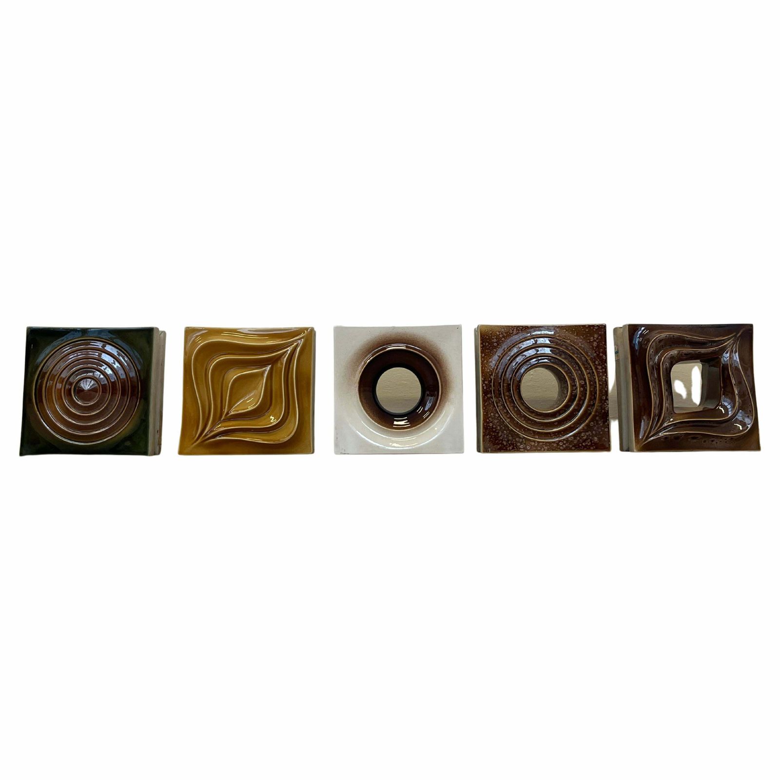 Unique Design Ceramic Tiles / Czechoslovakia, 1960s   Never Used, 23 Pieces