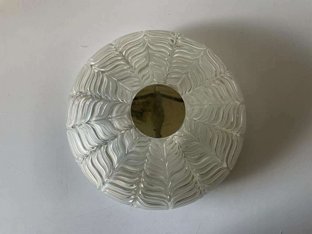 Glass And Metal Large Flush Mount Ceiling Or Wall Lamp By Peill Und Putzler, 1970s, Germany photo buy