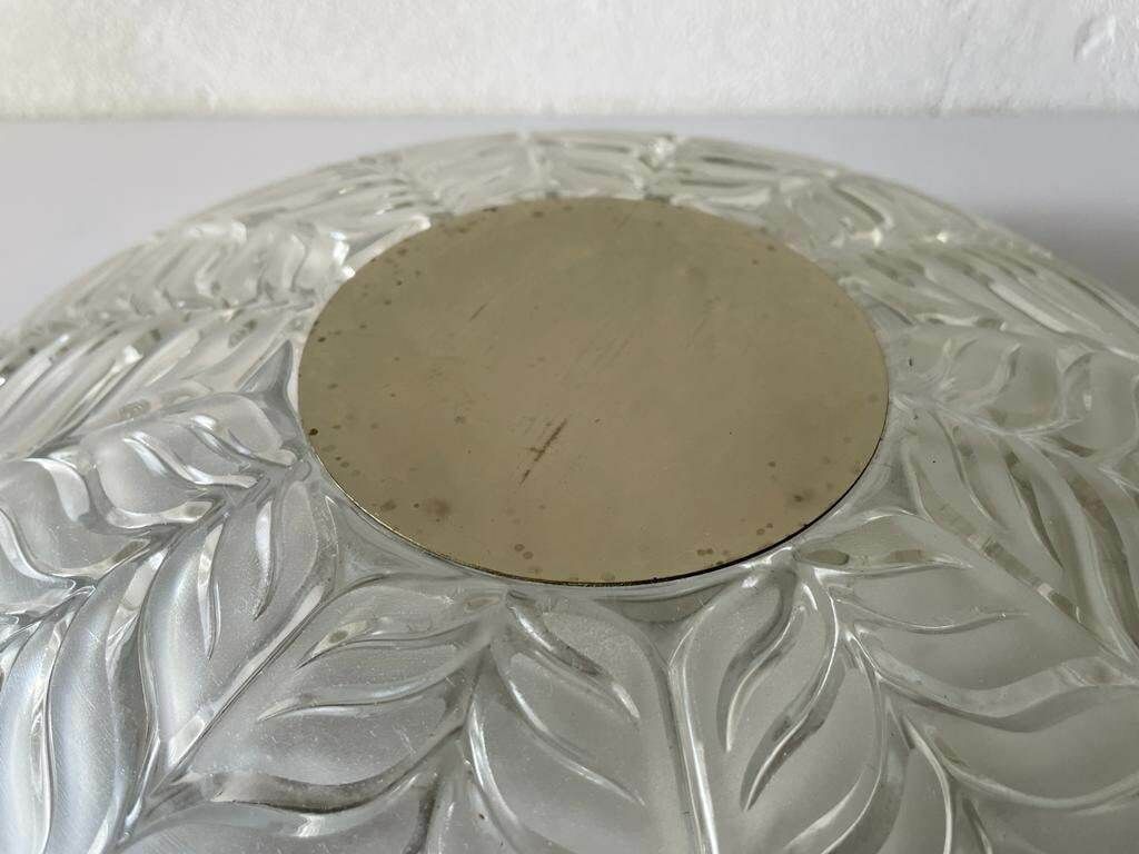 Glass And Metal Large Flush Mount Ceiling Or Wall Lamp By Peill Und Putzler, 1970s, Germany photo vintage
