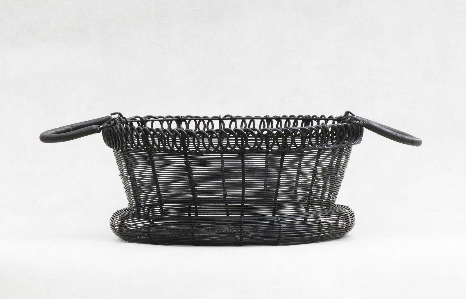 Antique French Woven Wire Basket, Circa 1900 photo for sale