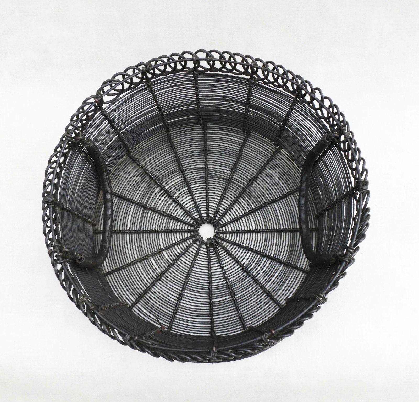 Antique French Woven Wire Basket, Circa 1900 photo vintage