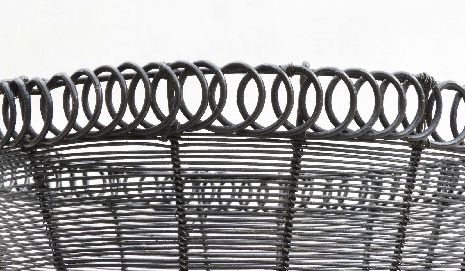 photo for sale Antique French Woven Wire Basket, Circa 1900
