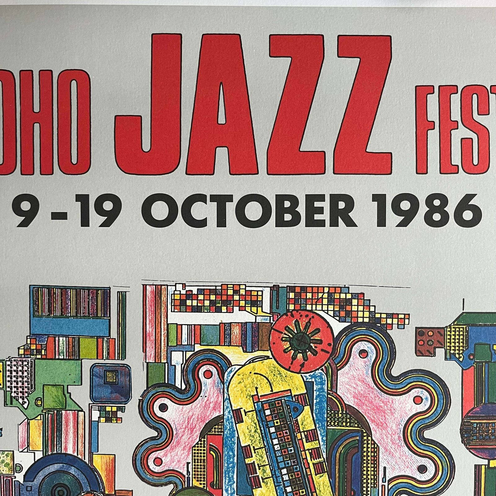 Original 1980's British Rail Soho Jazz Festival Poster By Eduardo Paolozzi photo for sale
