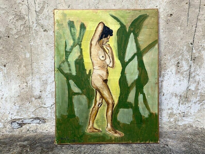 Mid Century Beretta Dimario Nude Oil Painting On Canvas   Film Actress Gaby Morlay Portrait? photo Art