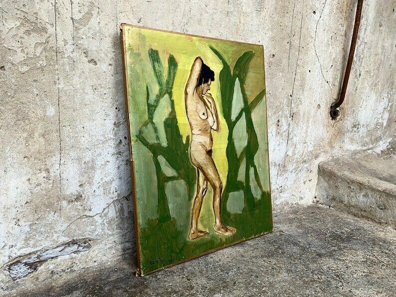 Mid Century Beretta Dimario Nude Oil Painting On Canvas   Film Actress Gaby Morlay Portrait? photo 695.0