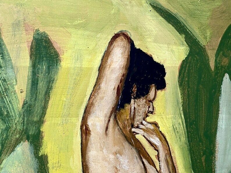 Mid Century Beretta Dimario Nude Oil Painting On Canvas   Film Actress Gaby Morlay Portrait? photo vinterior