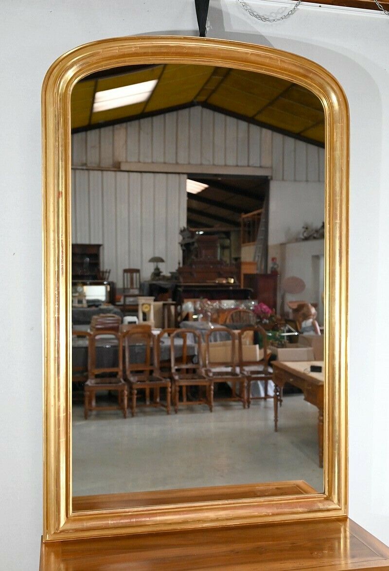 Important Mirror Gilded With Gold Leaf, Louis Philippe Period   Mid 19th Century