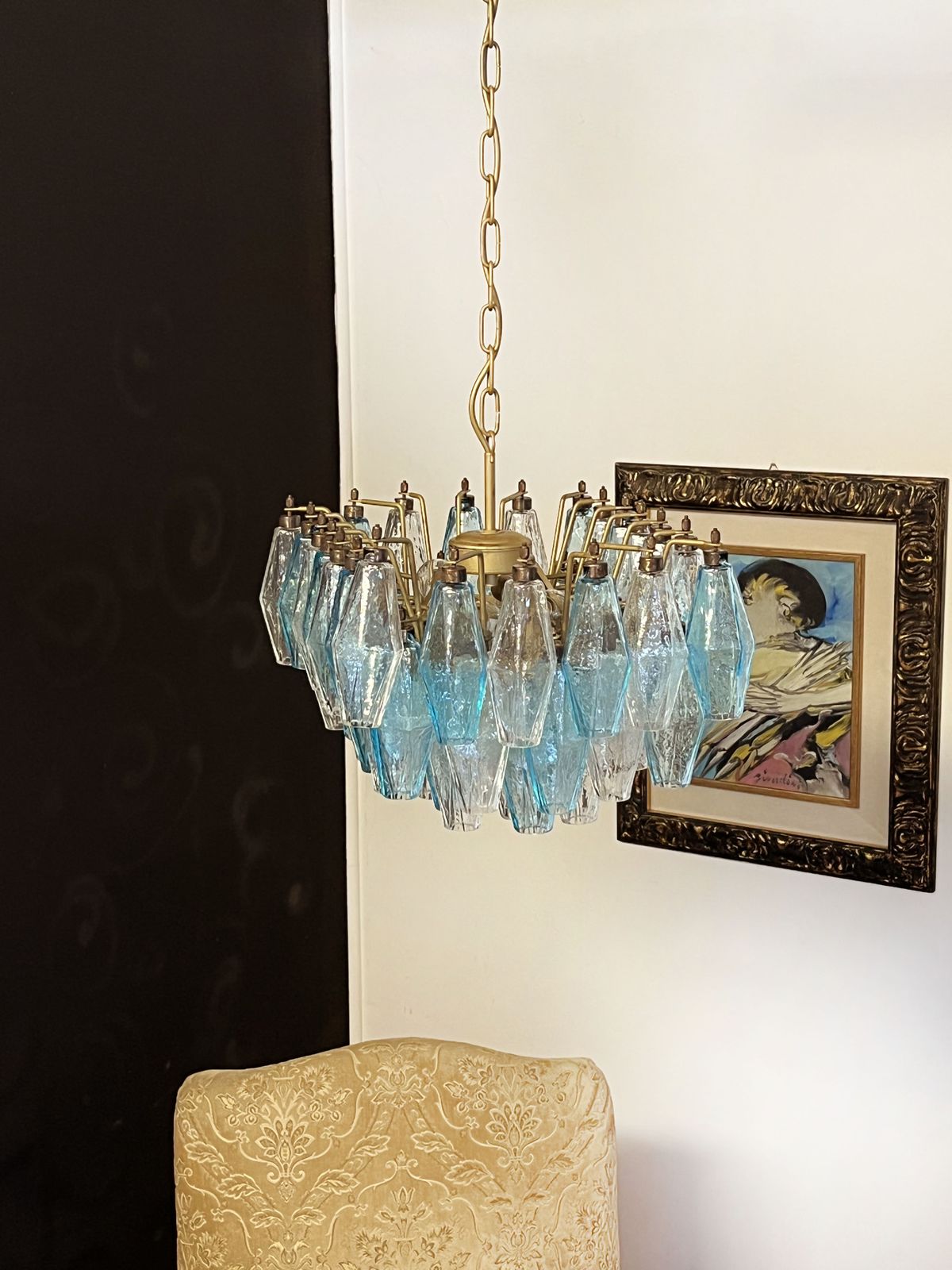 Elegant Murano Poliedri Chandelier   Carlo Scarpa photo 1210.0