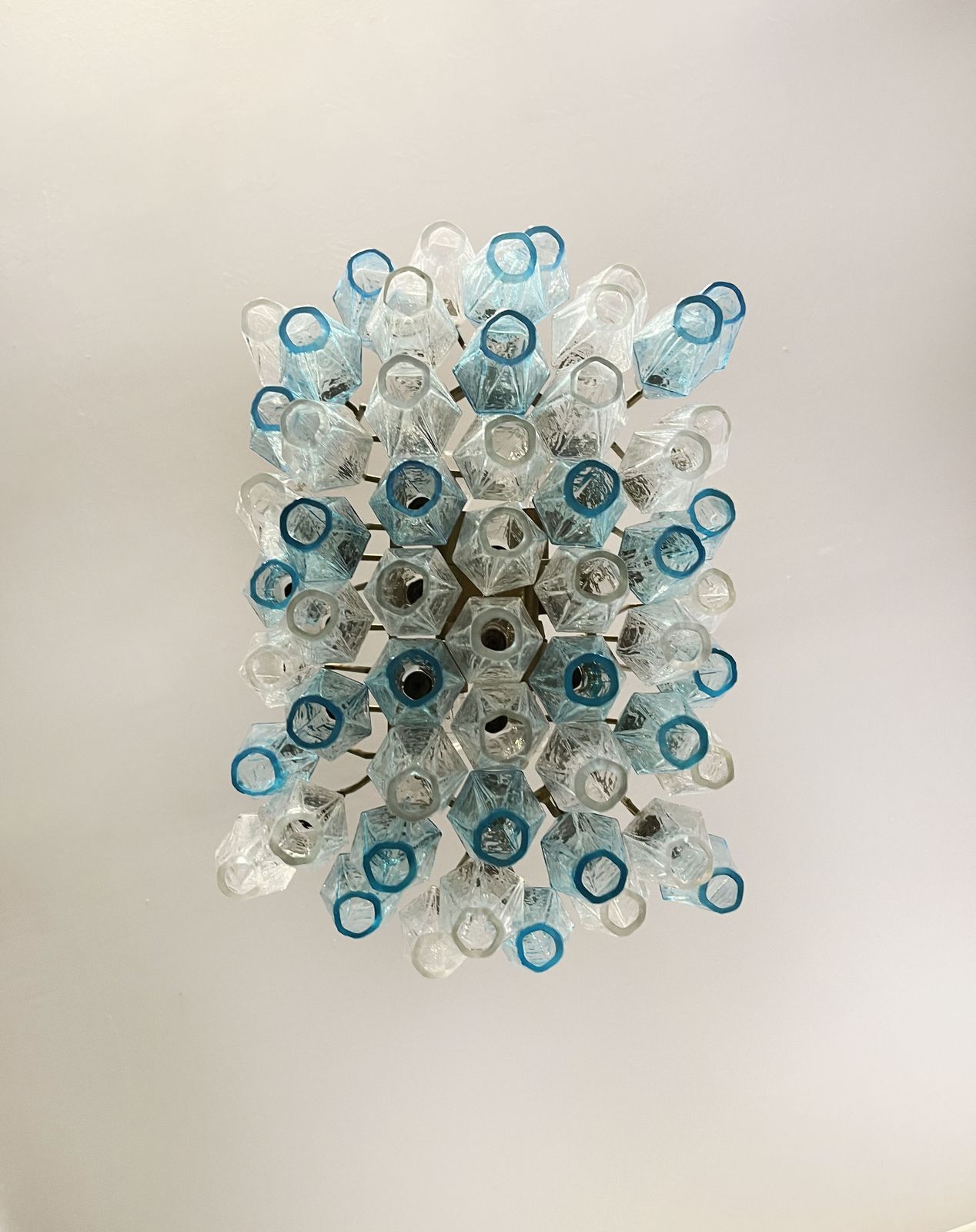 Elegant Murano Poliedri Chandelier   Carlo Scarpa photo vinterior