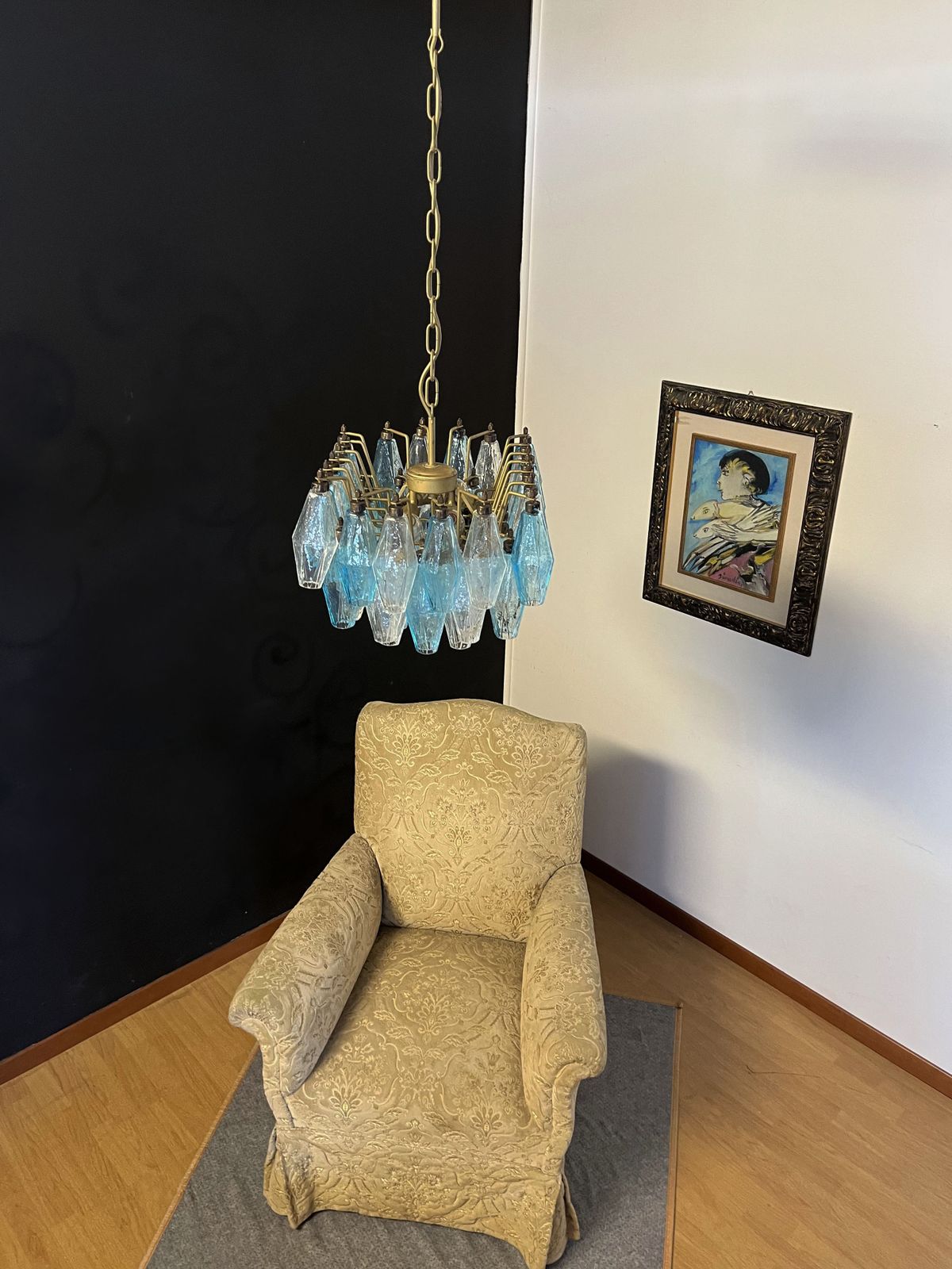 Elegant Murano Poliedri Chandelier   Carlo Scarpa photo buy
