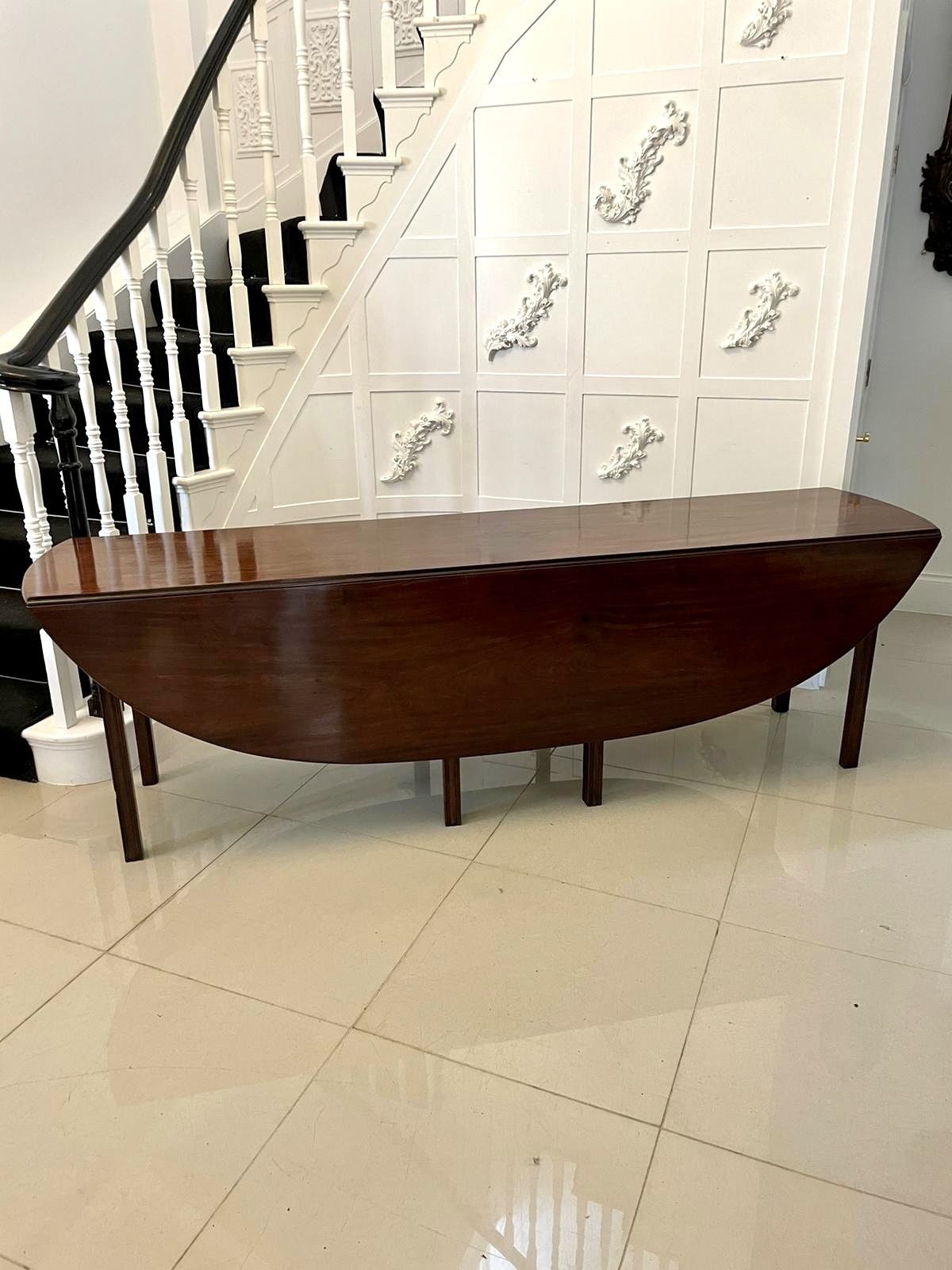 Outstanding Quality Large Antique Irish Mahogany Dining Table H 72 X D 151 X W 235cm