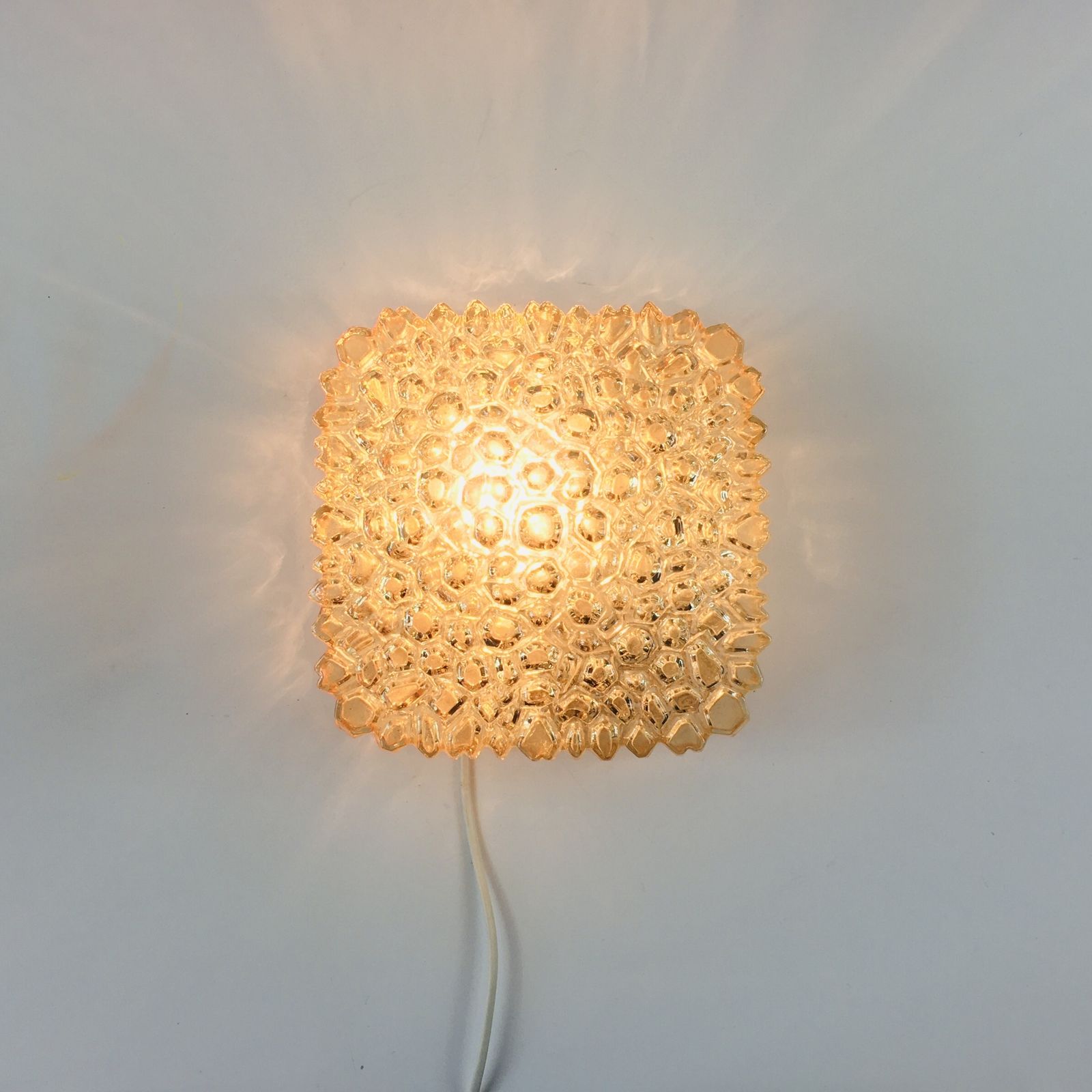 Mid Century Amber Glazen Plafondlamp Van Helena Tynell Voor Limburg, Duitsland, Jaren 1970 photo buy