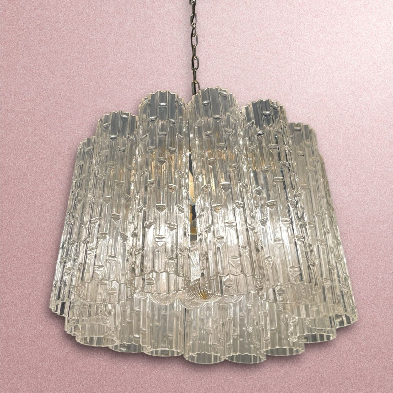 Murano Glass Tube Chandelier By Venini photo 950.0