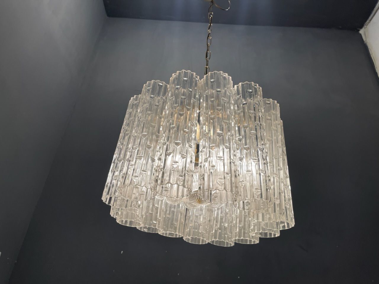 Murano Glass Tube Chandelier By Venini photo buy