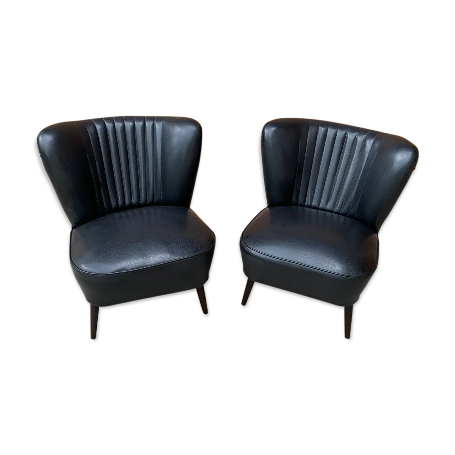 Mid Century Sky Black Cocktail Chairs, 1950s, Set Of 2
