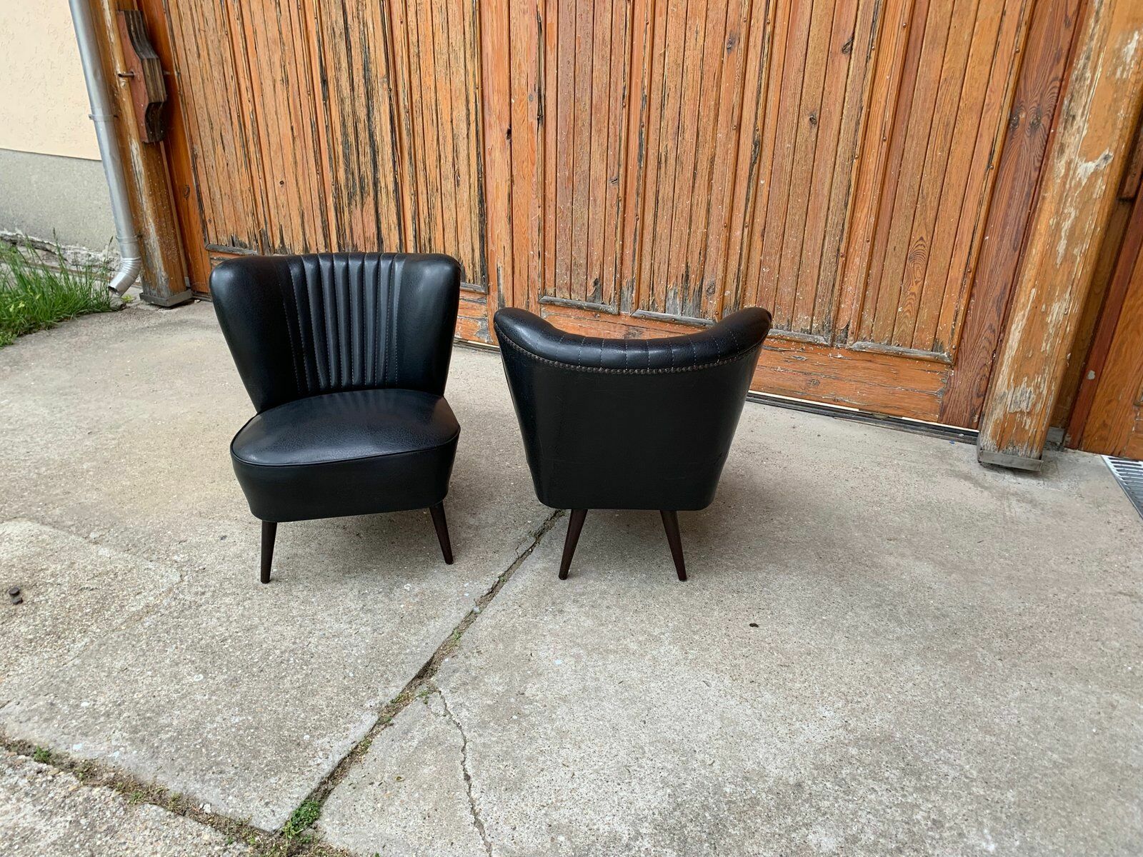 Mid Century Sky Black Cocktail Chairs, 1950s, Set Of 2 photo vinterior