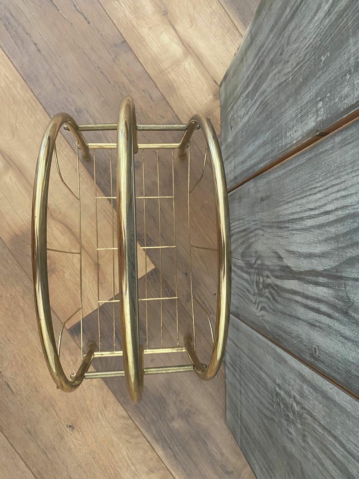 Mid Century Brass Magazine Rack photo for sale