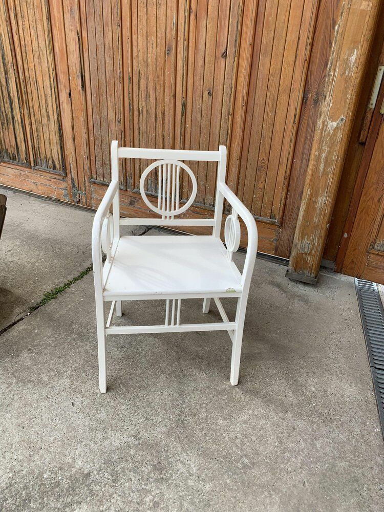 Art Deco White Painted Chair, 1930 photo Furniture