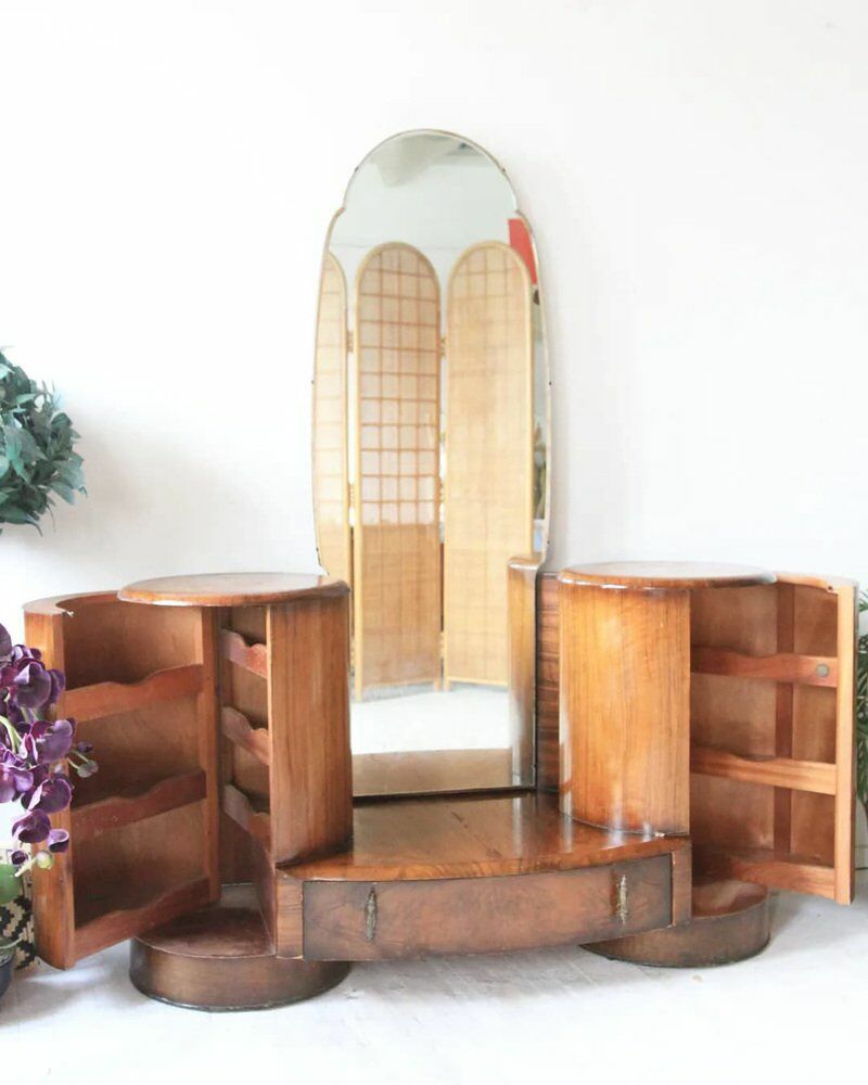 Art Deco Mirrored Bedroom Vanity Dressing Table By Shrager Brothers Masterpiece Furniture, London photo vinterior