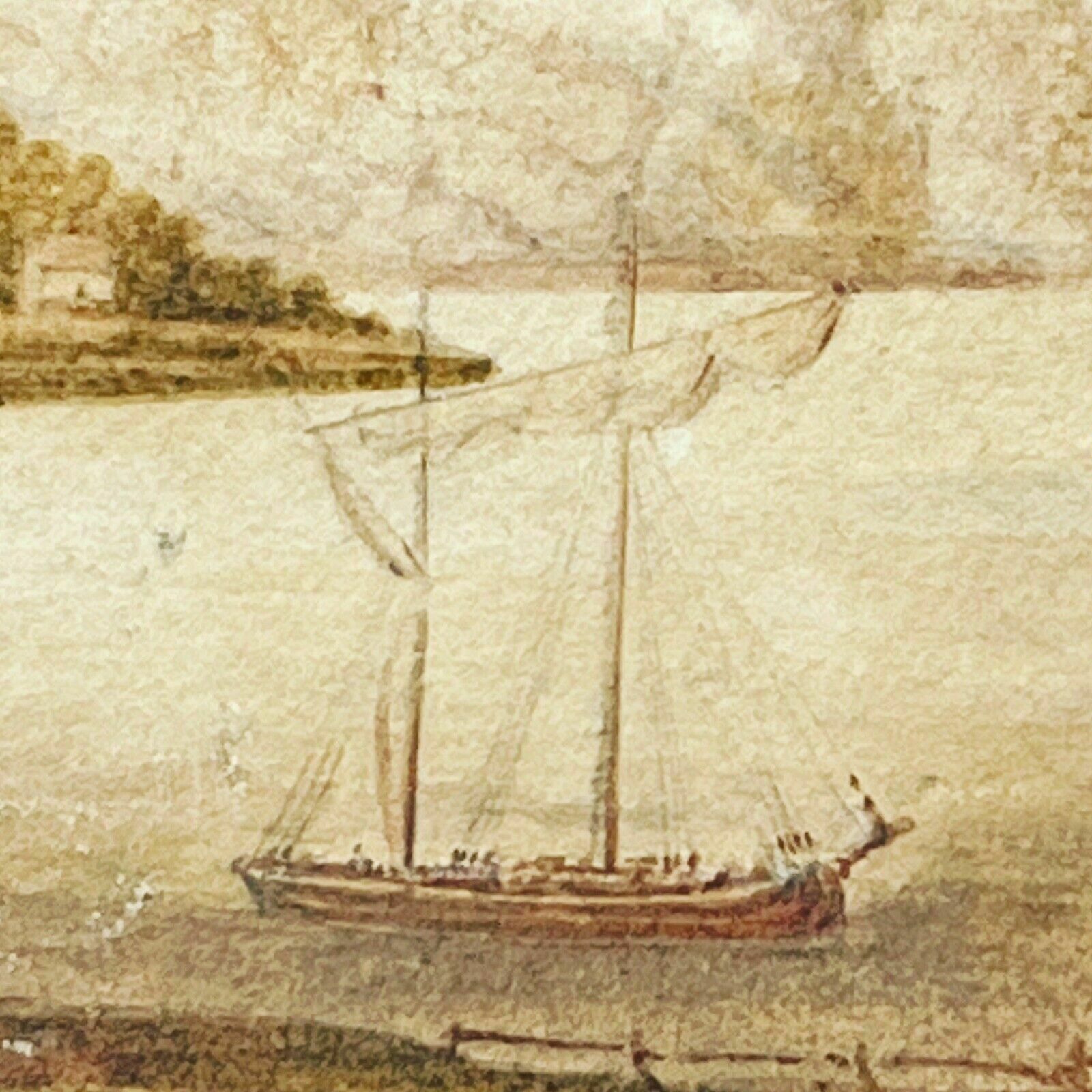 Framed Maritime Watercolour. Circa 1830 F.Rawlins. Somerset