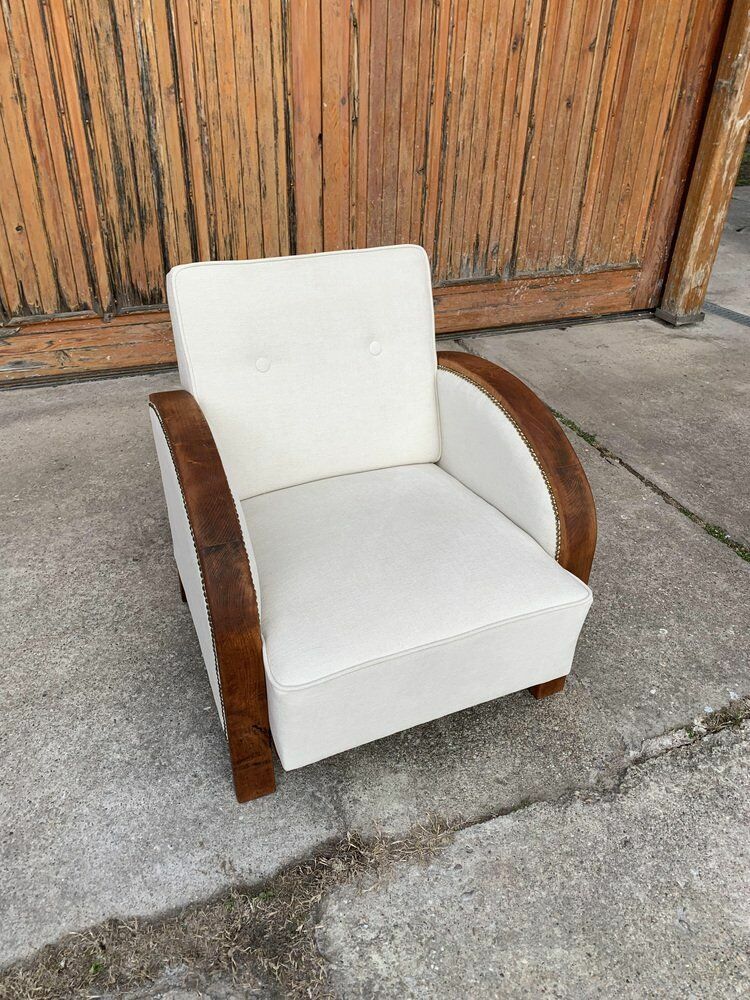 Art Deco Beige Lounge Chair, 1920s photo Furniture