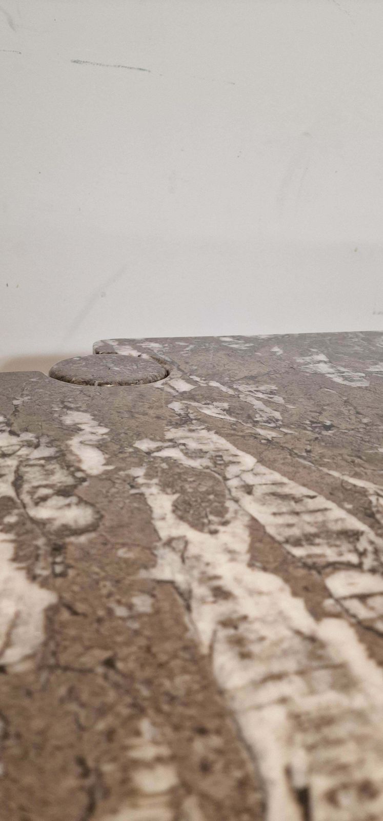 photo buy Square Grey Marble Coffee Table And Scale Form Angelo Mangiarotti