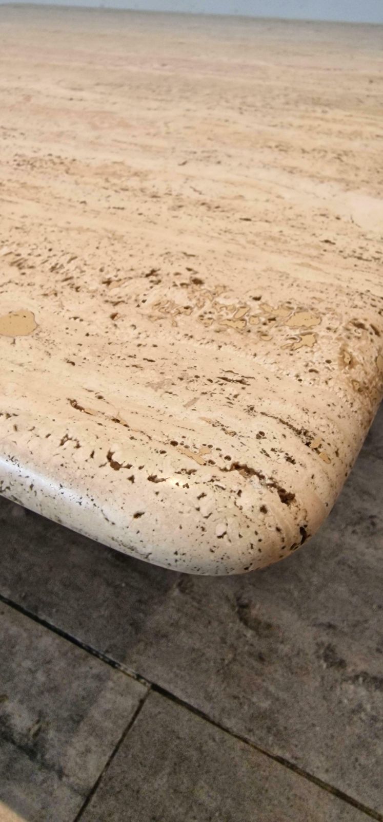 Travertine Coffee Table By Angelo Mangiarotti For Up & Up, Italy 1970s photo for sale