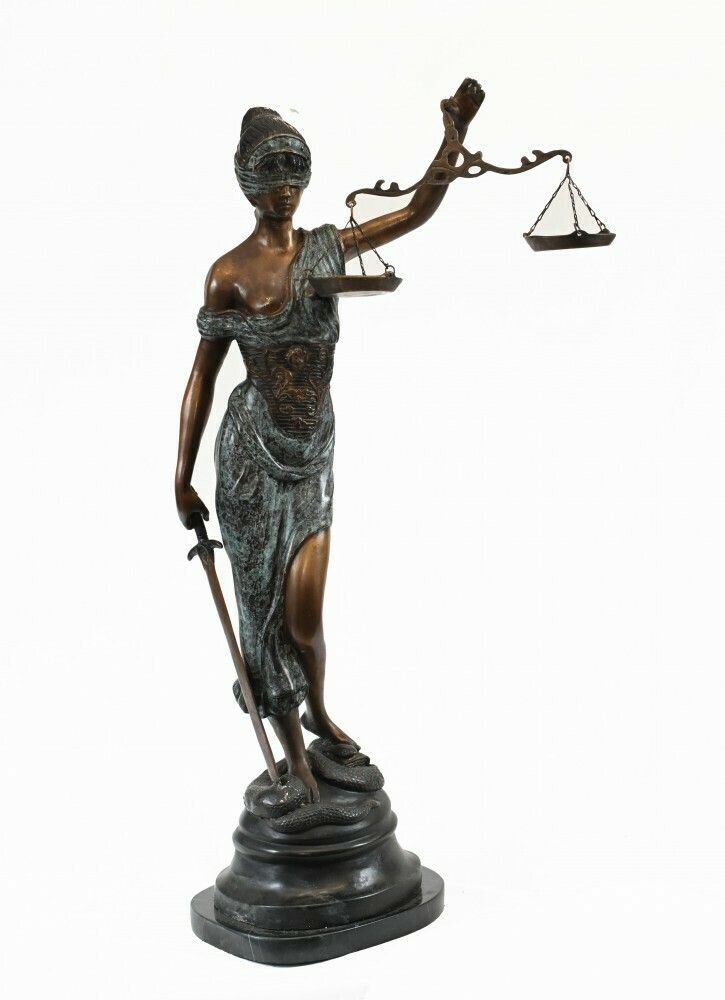 Bronze Statue Lady Justice Casting Legal Scales photo furniture
