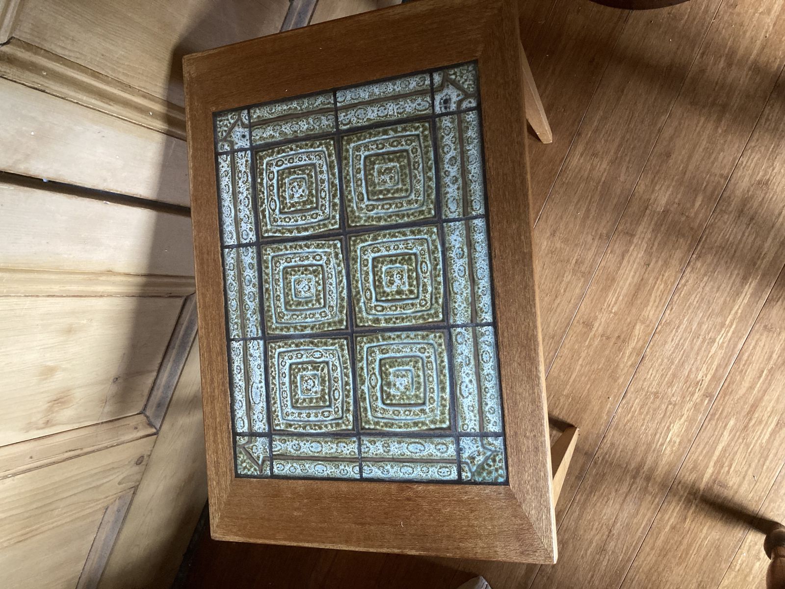 1960s Kvalitet Danish Teak Nest Of Tables With Tiled Top photo vintage