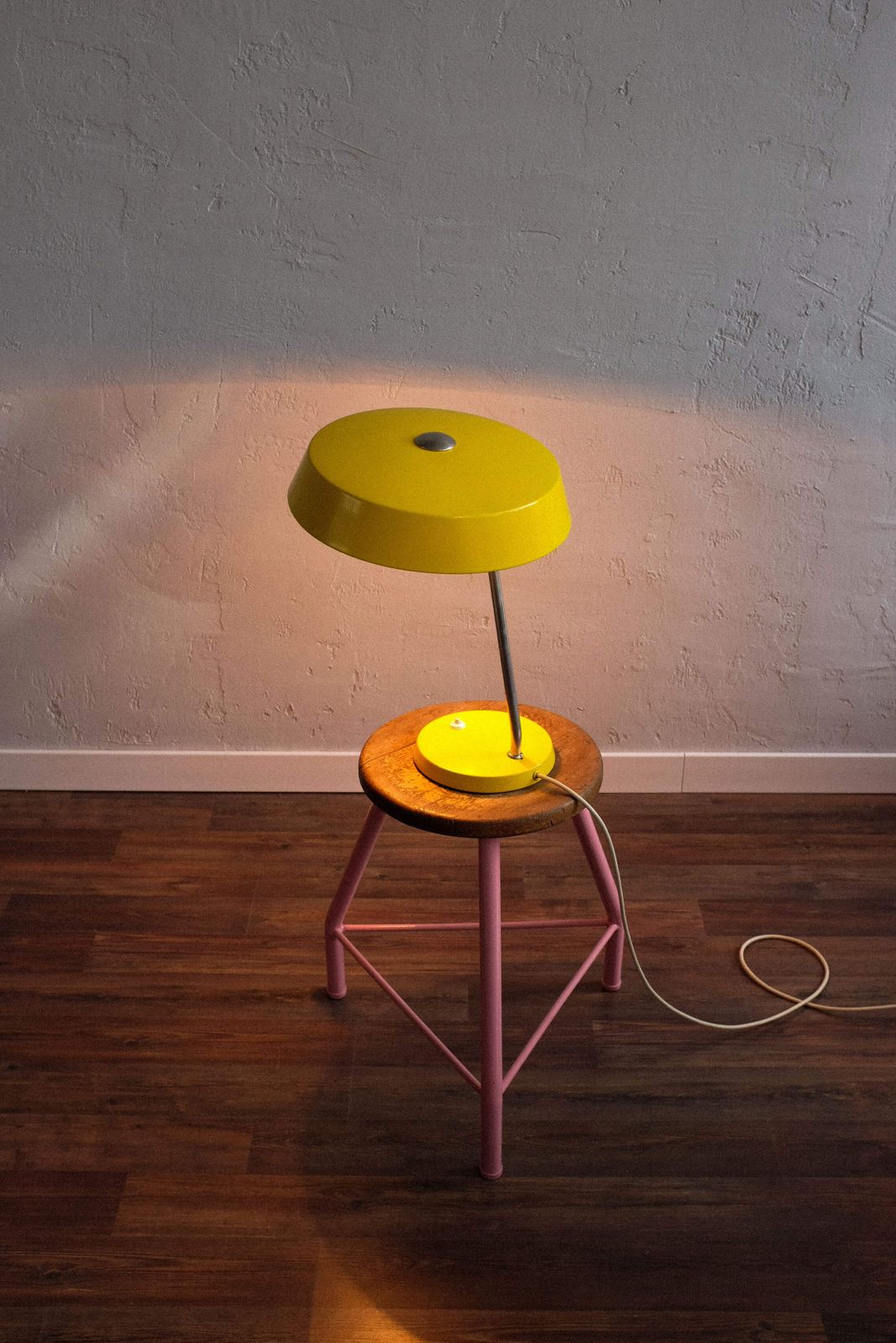 photo vinterior East Germany Vintage Yellow Table Lamp By Veb Narva Leuchtenbau, 1960s