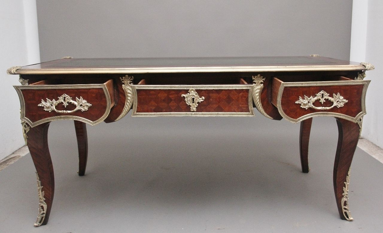 19th Century French Kingwood Ormolu Mounted Desk photo furniture