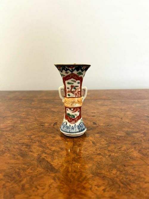 Quality Collection Of Five Small Antique Japanese Shaped Imari Vases photo Home Decor