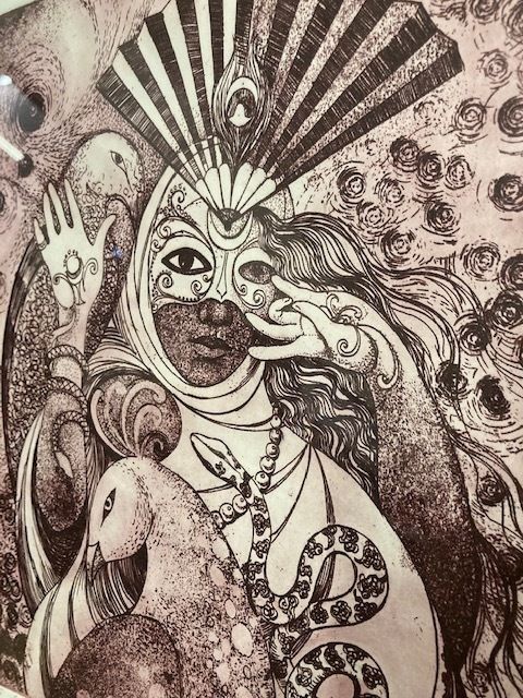 photo buy Engraving Conchita Contemporary Art 20th Century Depicting A Lady In A Mask