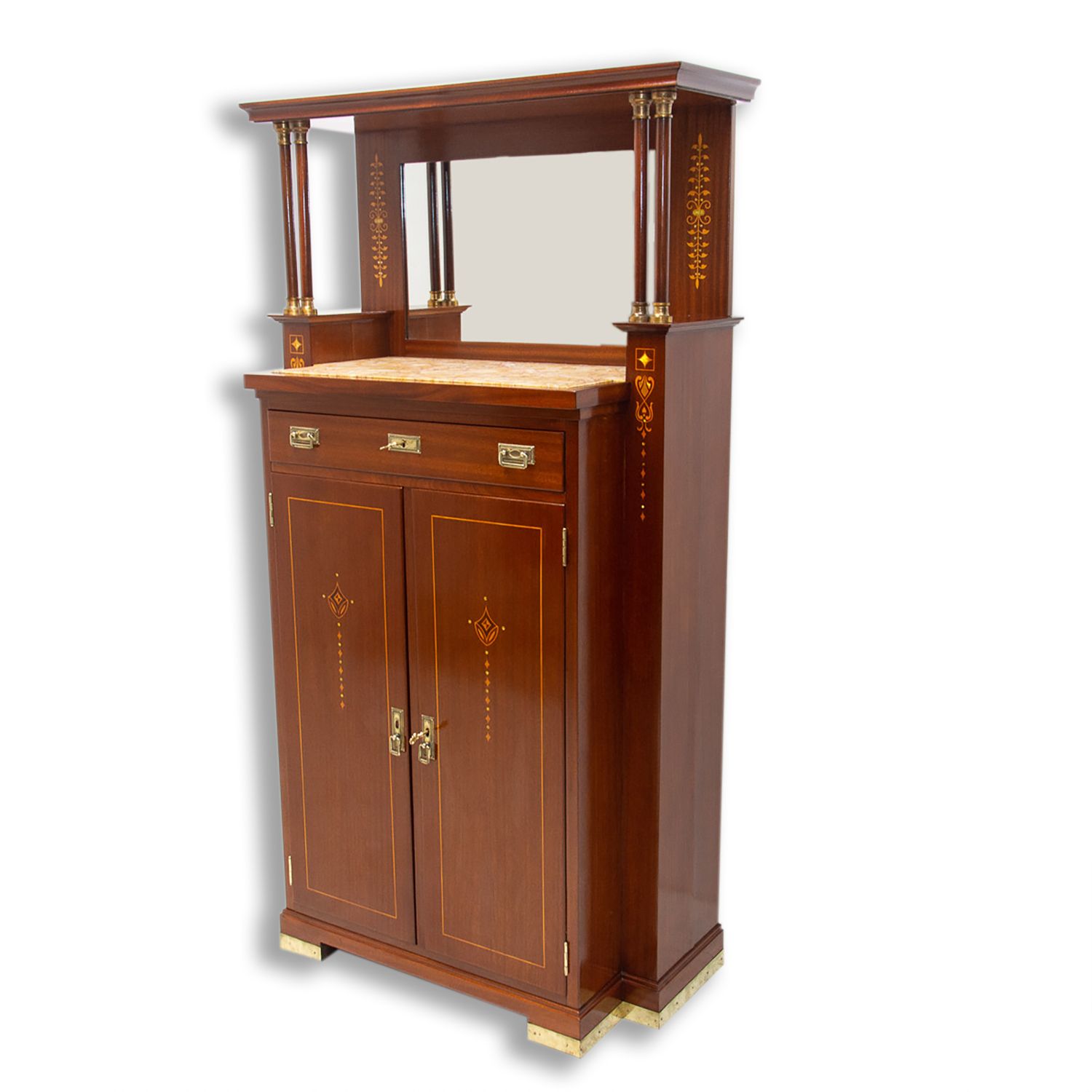 Secessionist Mahogany Vitrinekast Oostenrijk 1910
