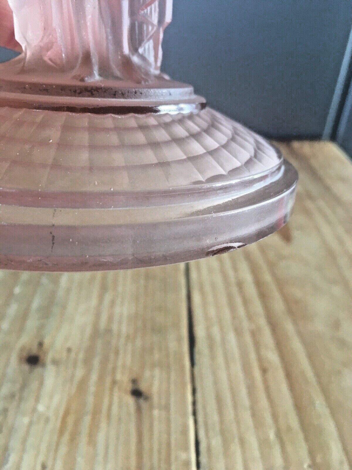 Rare Art Deco Jobling 3 Grace's Pink Lady Maiden Frosted Glass Pedestal Centrepiece Bowl photo buy