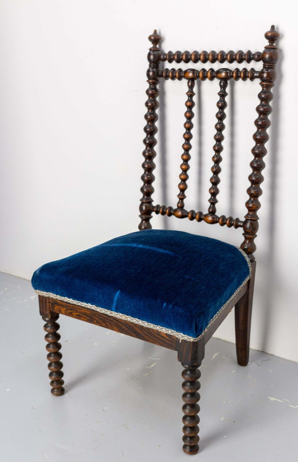Napoleon III Chair With Turned Beech And Velvet For Child French, Circa 1880 photo for sale