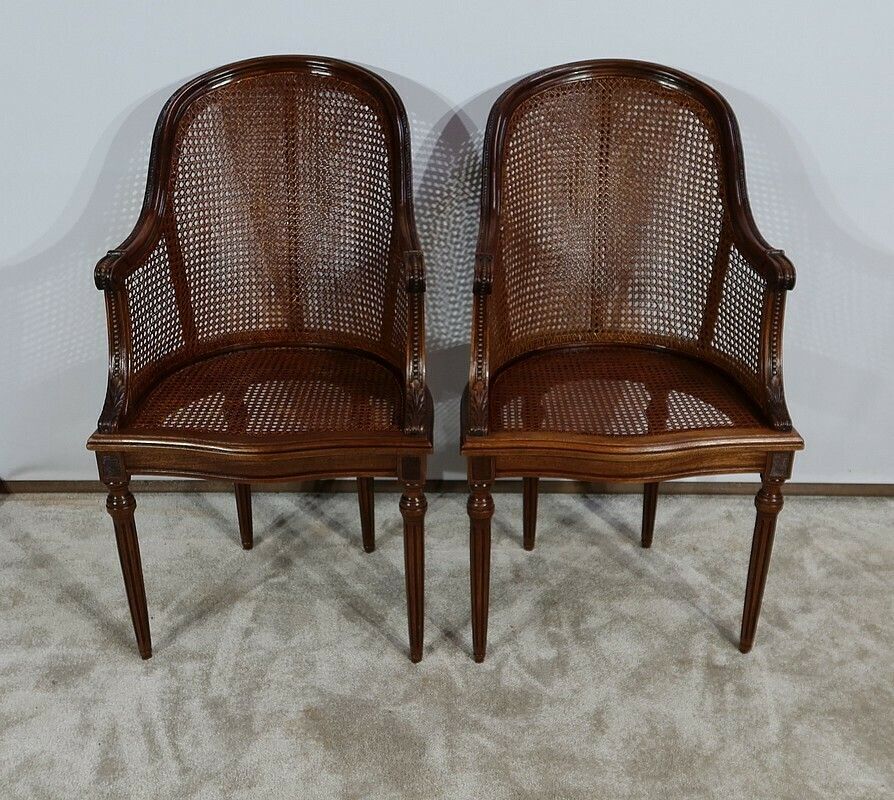 Pair Of Mahogany Armchairs, Louis XVI Style, Early 20th Century photo Furniture