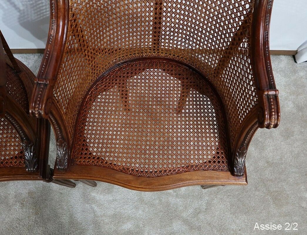 photo furniture Pair Of Mahogany Armchairs, Louis XVI Style, Early 20th Century