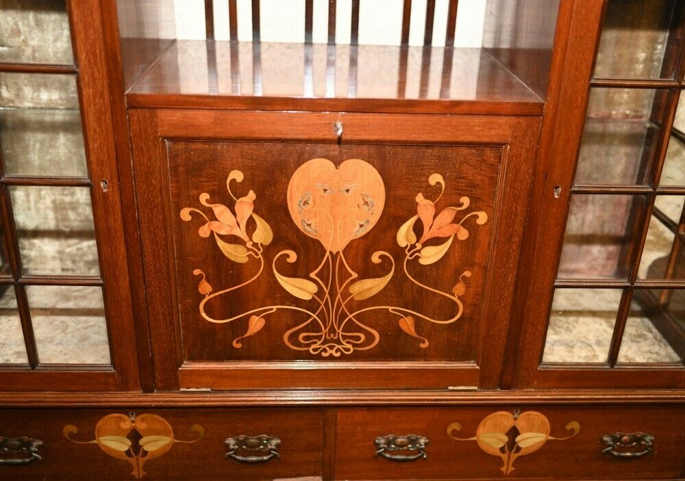 Mahogany Art Nouveau Drinks Cabinet Cocktail Server photo 1994.99