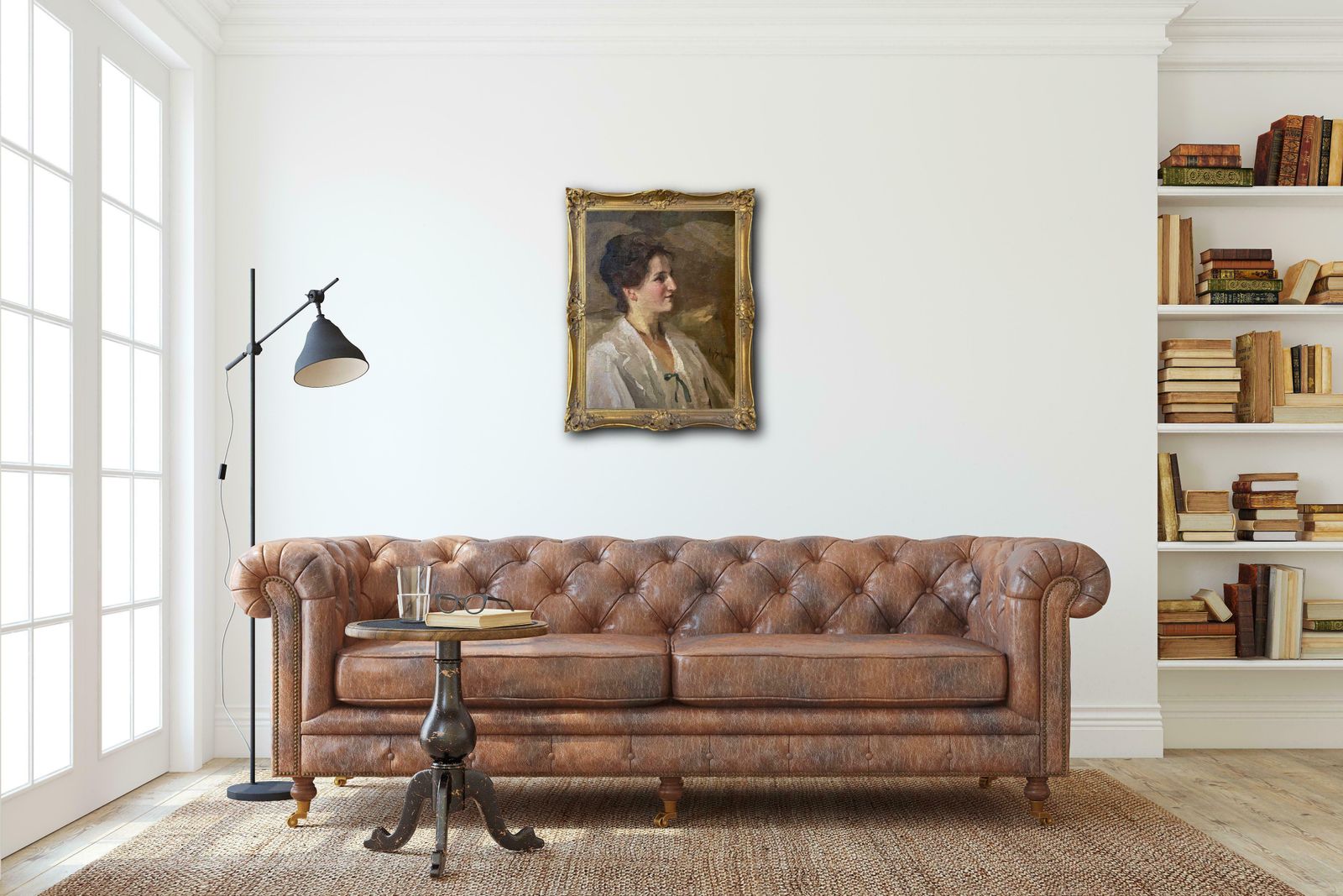 Young Women Portrait By Alfred Schmidt, 1920 photo furniture