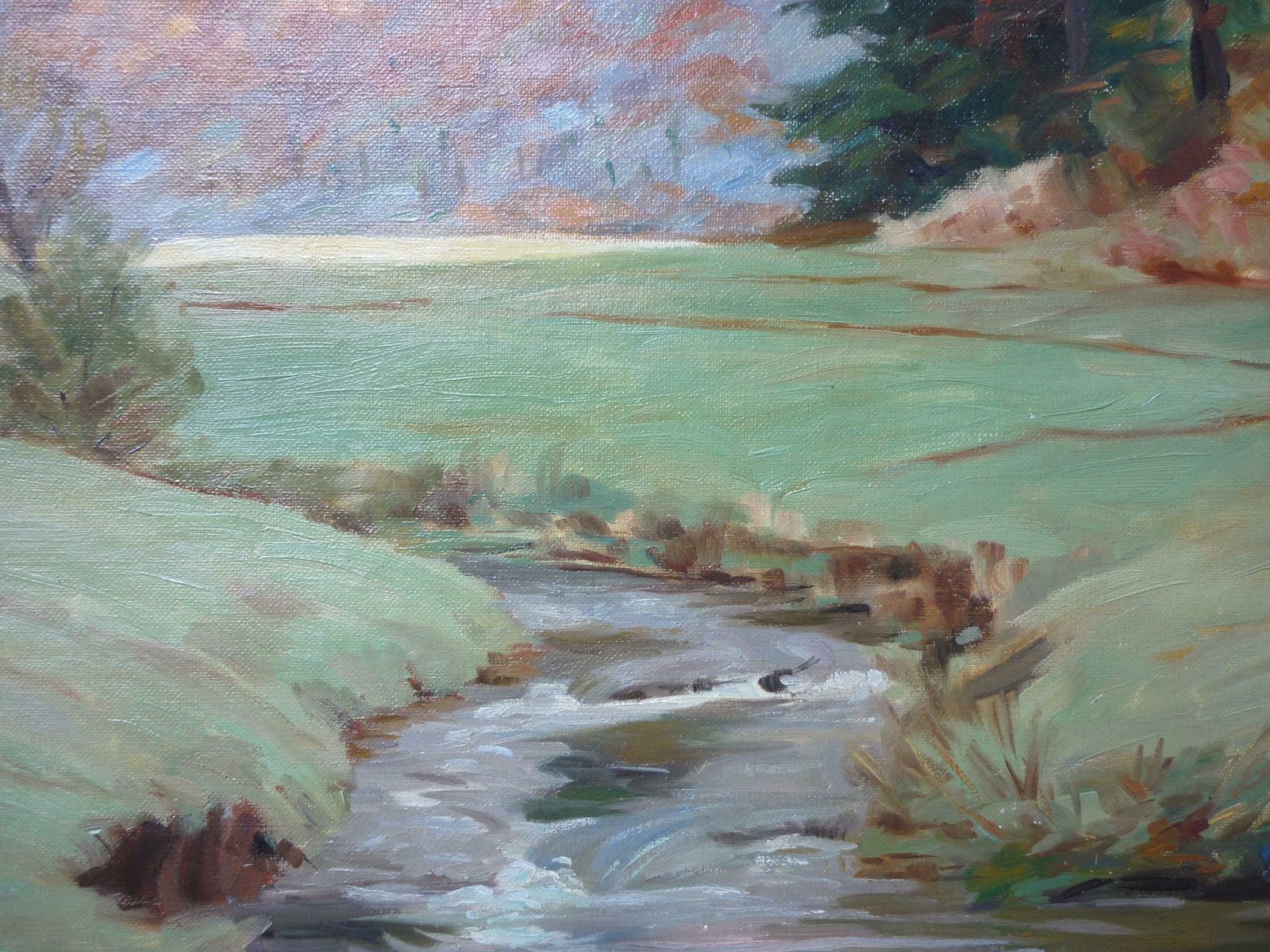 Hilly Landscape, Waldemar Runde, Oil On Canvas Painting, 1930 photo Art