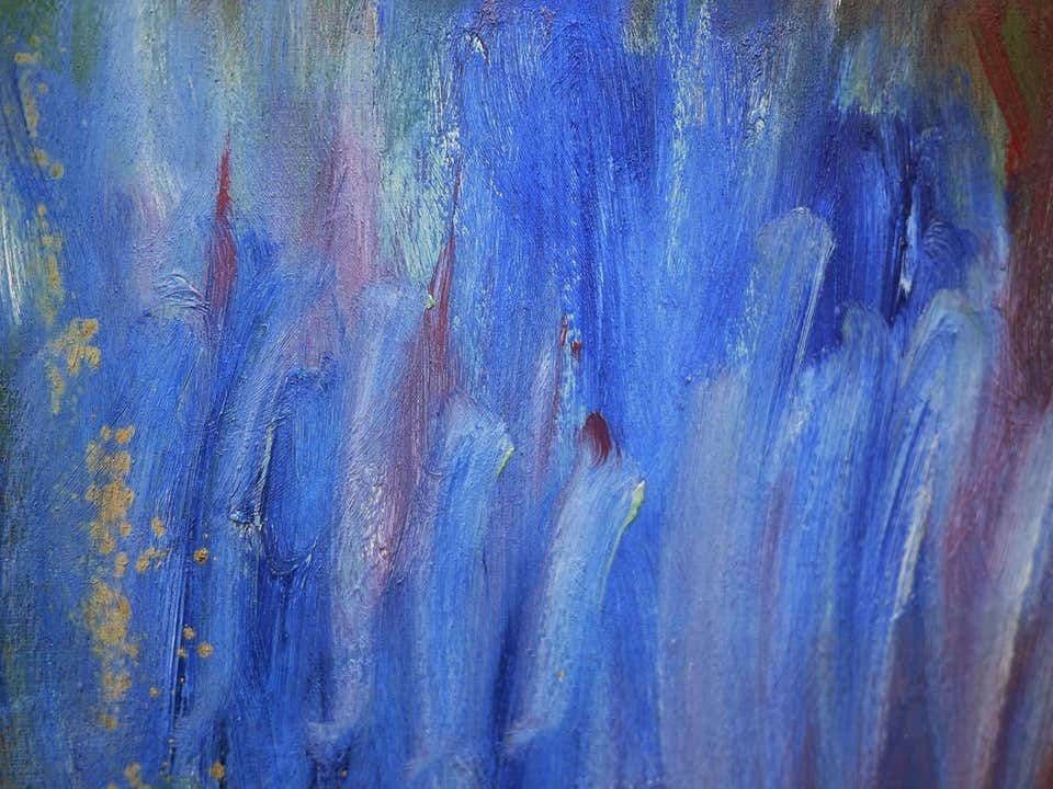 Abstract Painting, Agner, Hans Peter, Cascade Of Colours, 1989 photo vintage