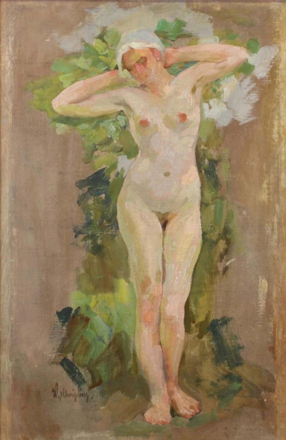 Nude Painting, Wilhelm Christens, 1930s photo furniture