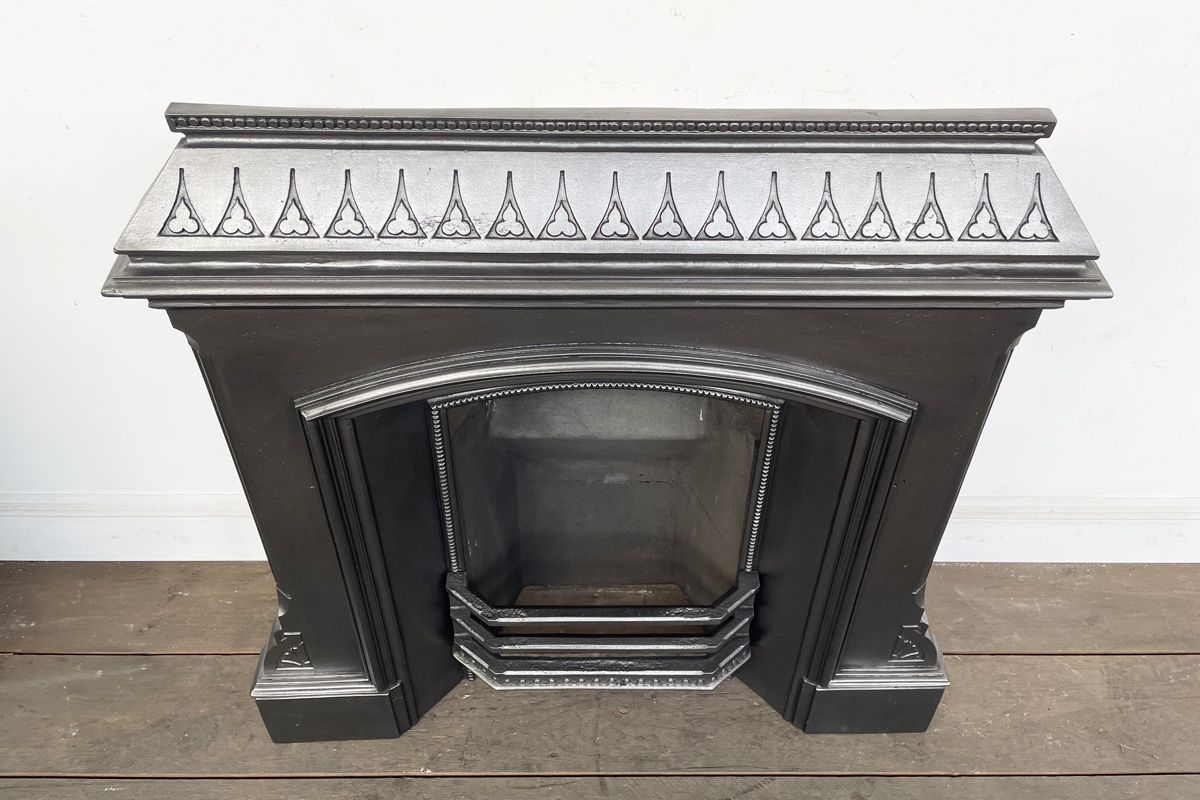 Antique Victorian Cast Iron School Fireplace. photo for sale